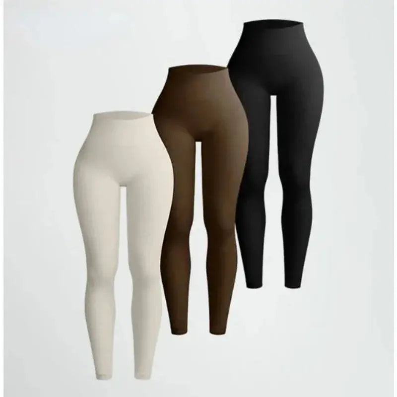Thread Knited Leggings Women Seamless Slim Tights Gym Trainning Running High Waist Hip Liftting High Elastic Yoga Fitness Pants luxecrown.co.uk