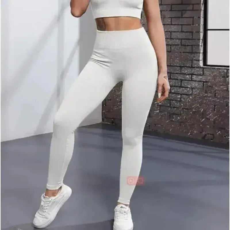 Thread Knited Leggings Women Seamless Slim Tights Gym Trainning Running High Waist Hip Liftting High Elastic Yoga Fitness Pants luxecrown.co.uk