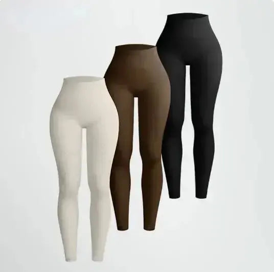 Thread Knited Leggings Women Seamless Slim Tights Gym Trainning Running High Waist Hip Liftting High Elastic Yoga Fitness Pants luxecrown.co.uk