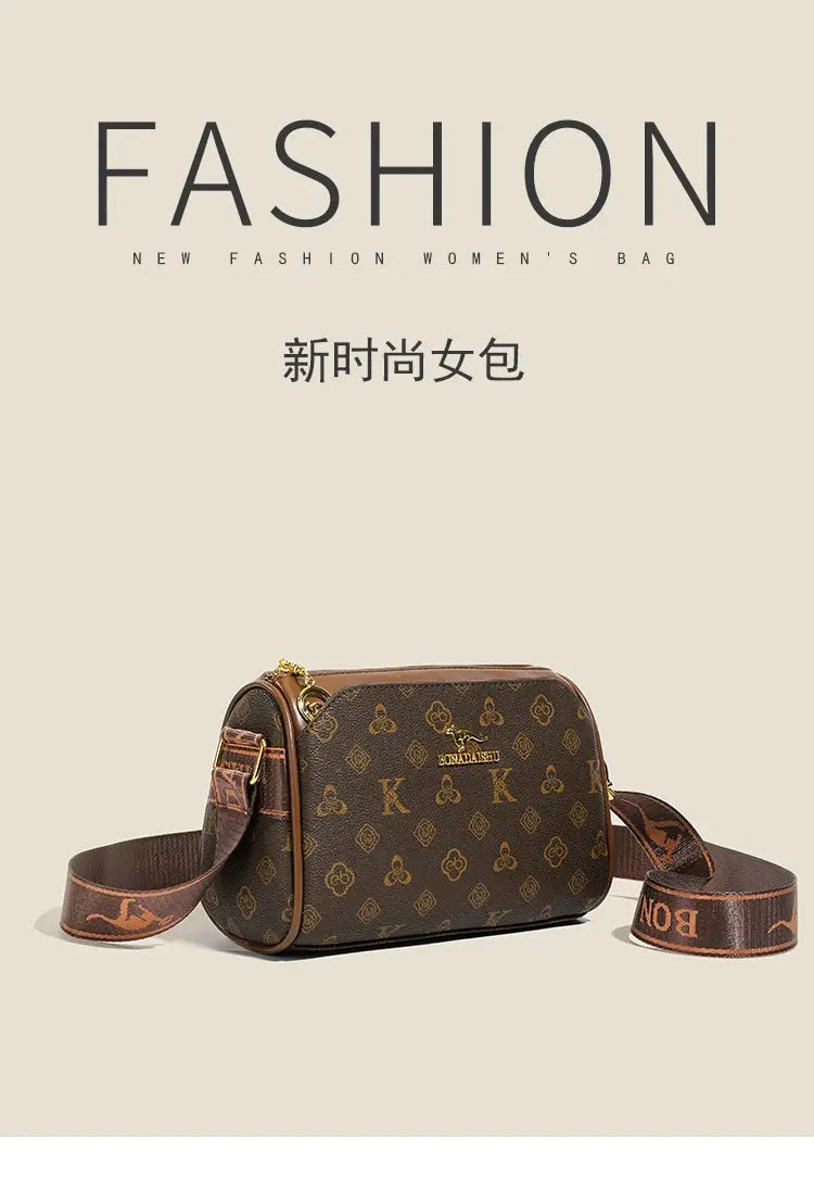 Three-layer women's bag with large capacity, adjustable cross-body bag, new style women's bag, wide strap, suitable for middle-a luxecrown.co.uk