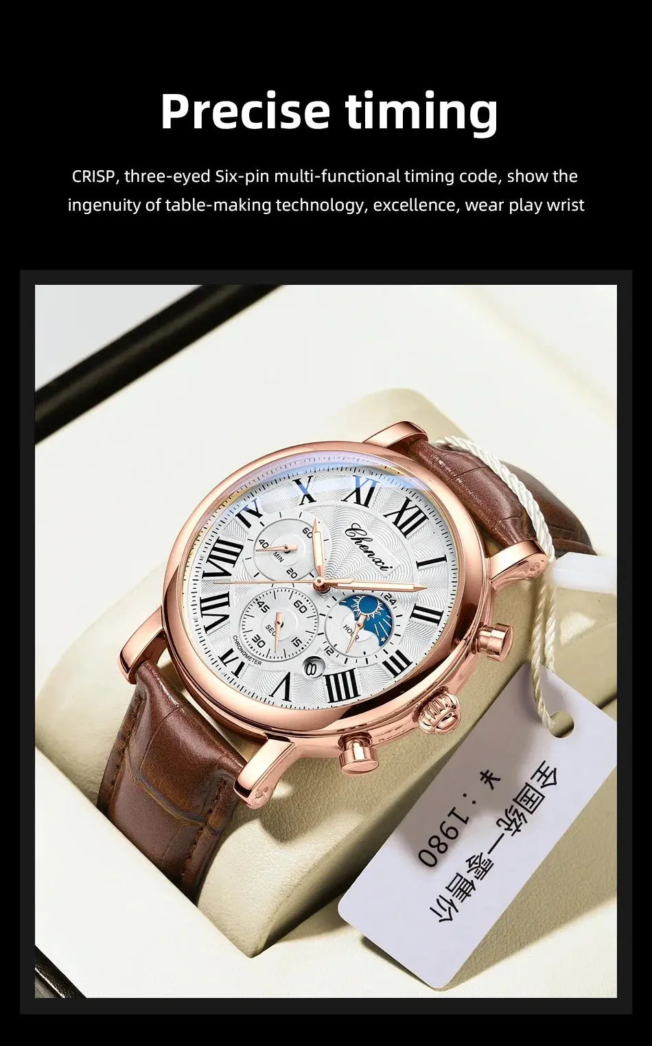 Top Luxury Watch Men Leather Fashion Watches Casual Quartz Wristwatches Male Clock Luminous Waterproof Watch For Men Gifts luxecrown.co.uk