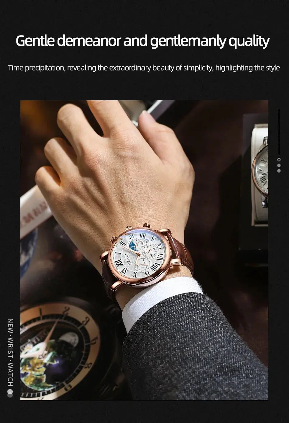 Top Luxury Watch Men Leather Fashion Watches Casual Quartz Wristwatches Male Clock Luminous Waterproof Watch For Men Gifts luxecrown.co.uk