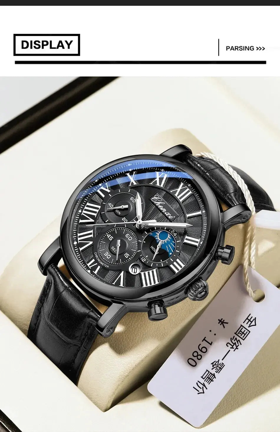 Top Luxury Watch Men Leather Fashion Watches Casual Quartz Wristwatches Male Clock Luminous Waterproof Watch For Men Gifts luxecrown.co.uk
