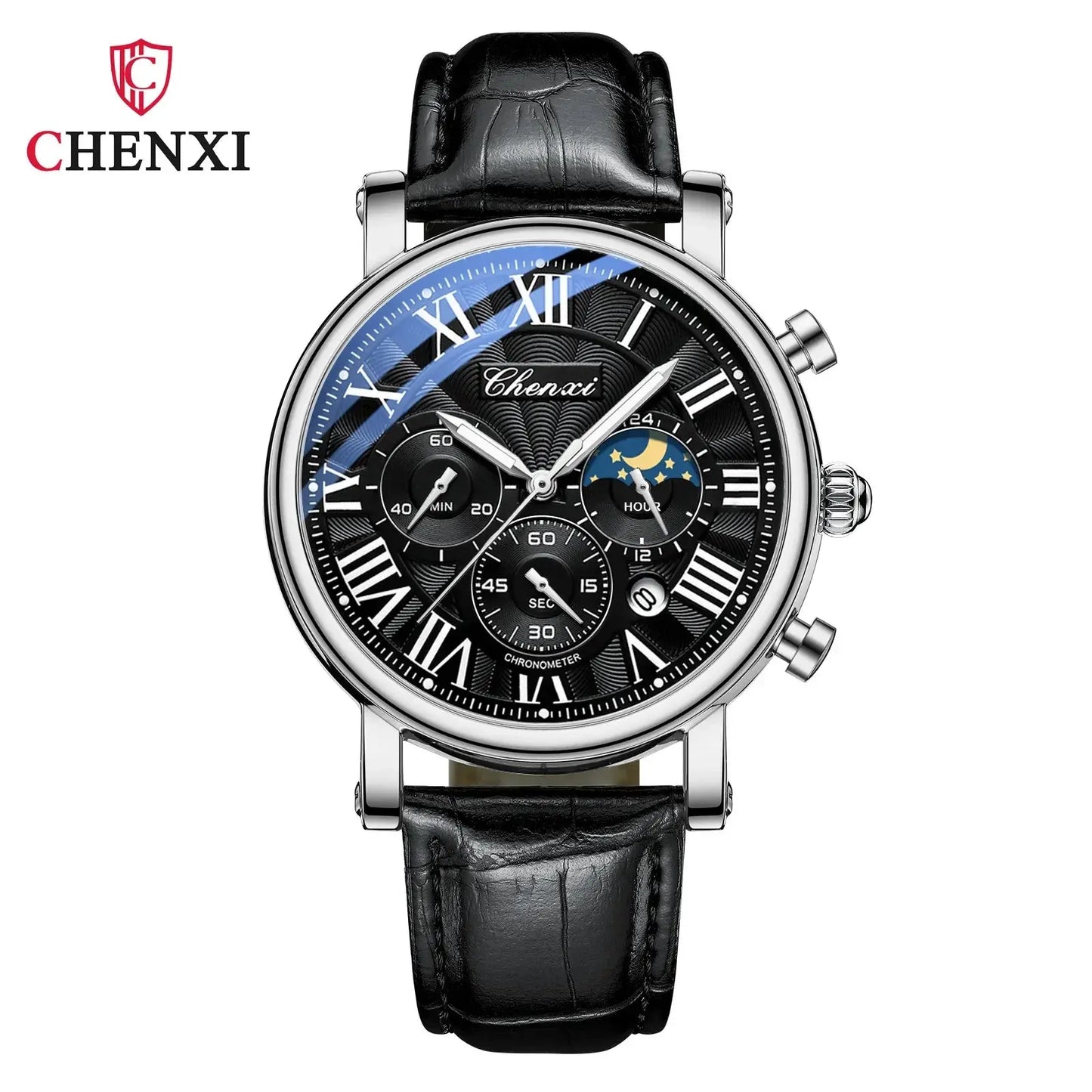 Top Luxury Watch Men Leather Fashion Watches Casual Quartz Wristwatches Male Clock Luminous Waterproof Watch For Men Gifts luxecrown.co.uk