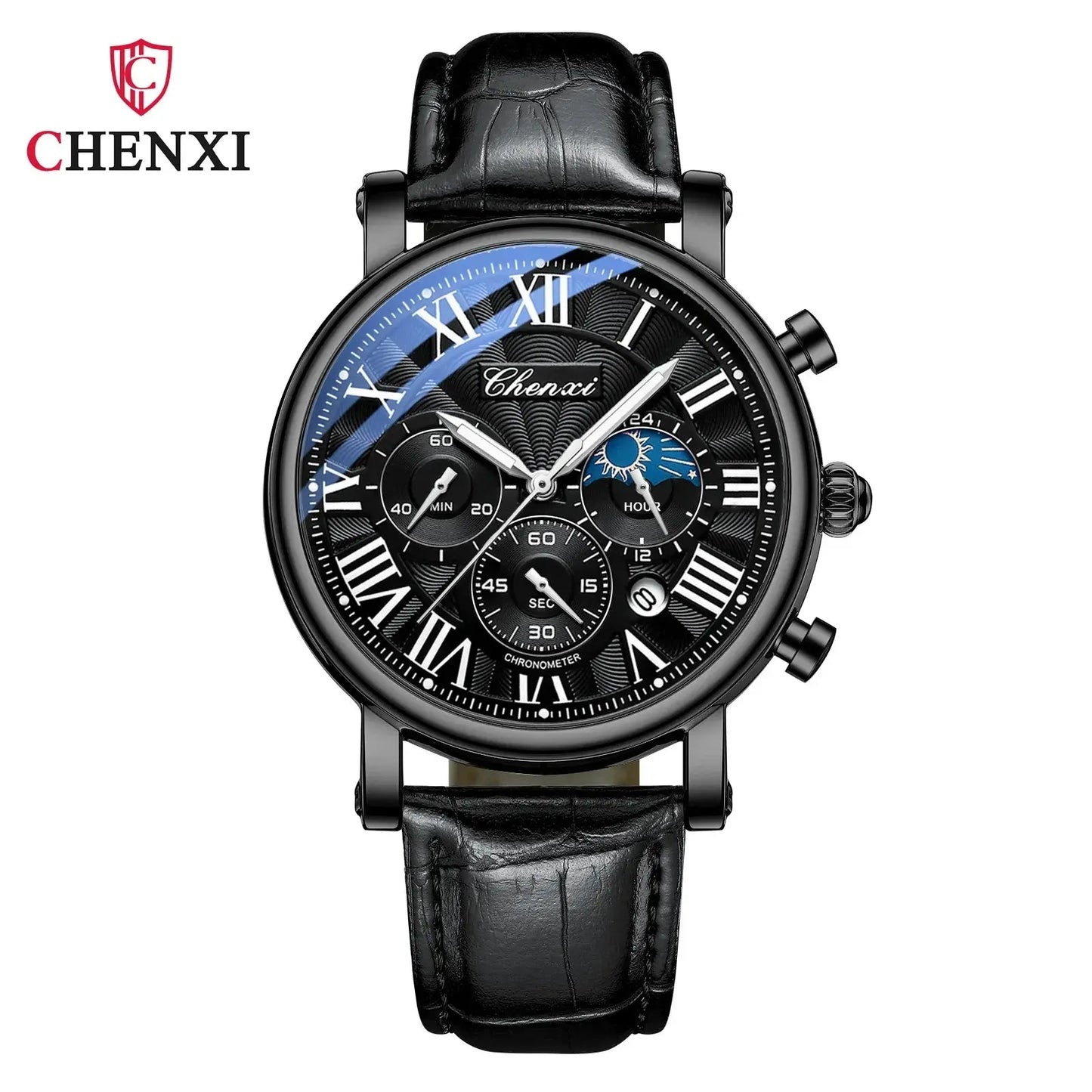 Top Luxury Watch Men Leather Fashion Watches Casual Quartz Wristwatches Male Clock Luminous Waterproof Watch For Men Gifts luxecrown.co.uk