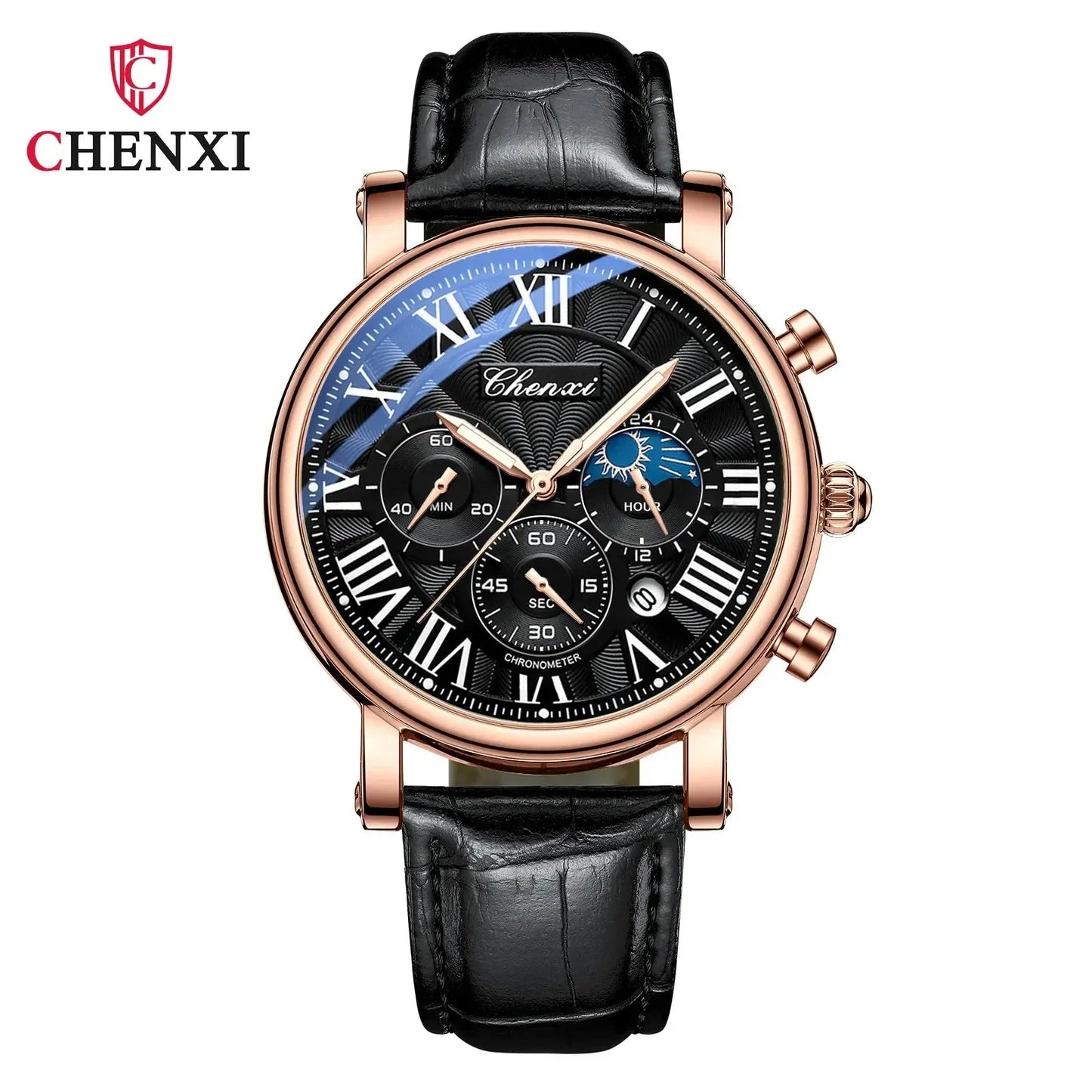 Top Luxury Watch Men Leather Fashion Watches Casual Quartz Wristwatches Male Clock Luminous Waterproof Watch For Men Gifts luxecrown.co.uk