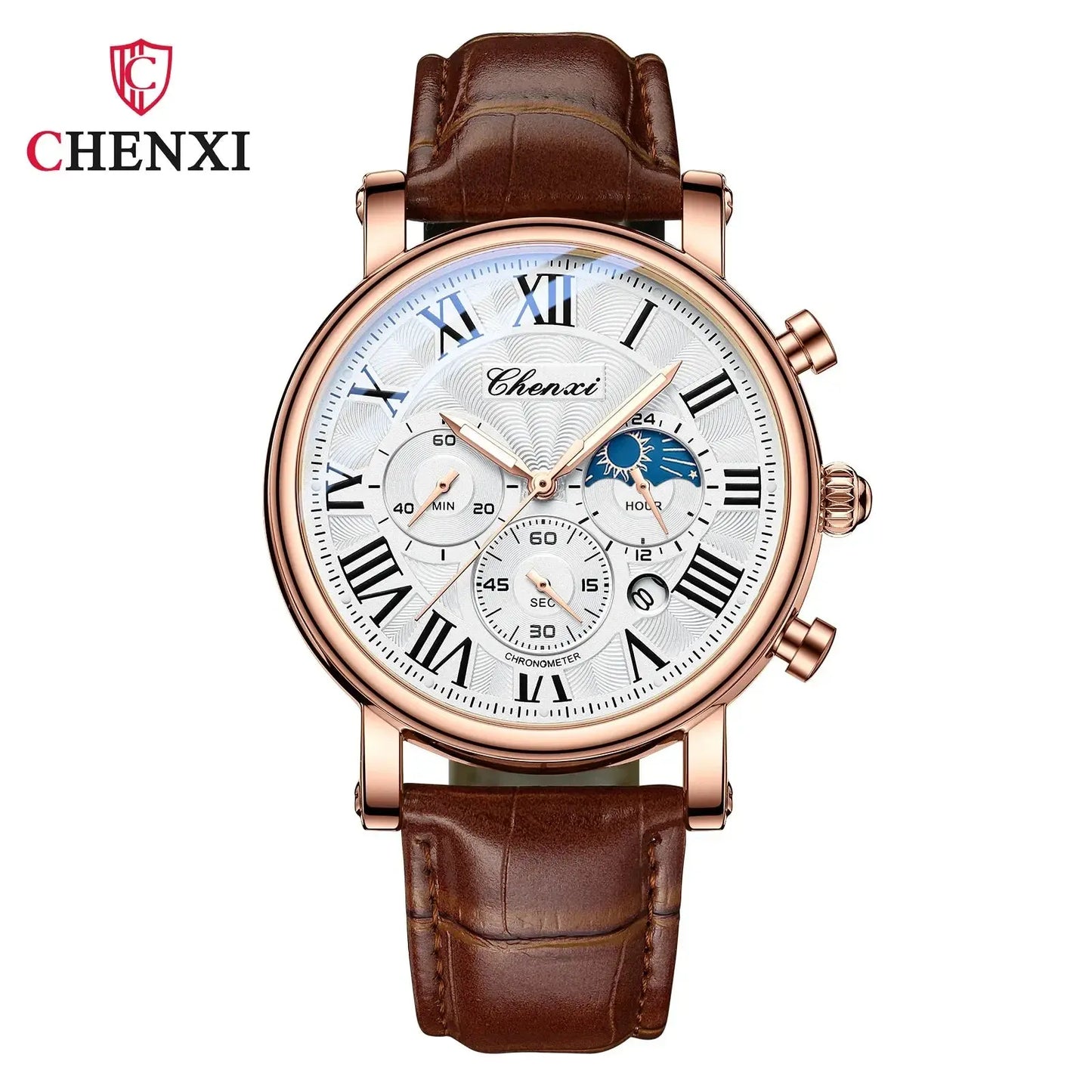 Top Luxury Watch Men Leather Fashion Watches Casual Quartz Wristwatches Male Clock Luminous Waterproof Watch For Men Gifts luxecrown.co.uk