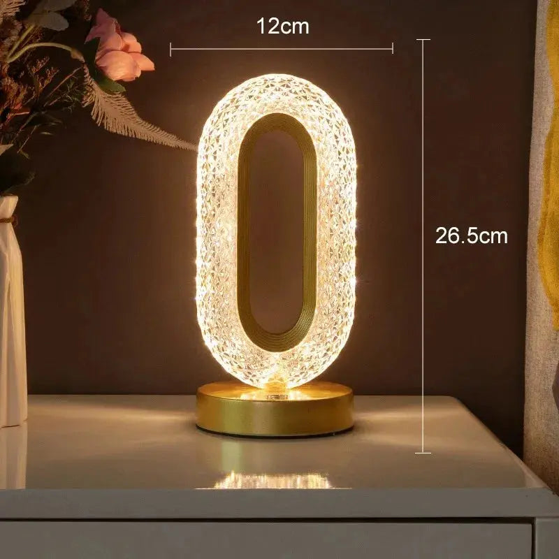 Touch Control 3D Crystal Track Night Light Girls Room Home Decor Aesthetics USB Bedside LED Ambient Table 3D Moon Lamp luxecrown.co.uk