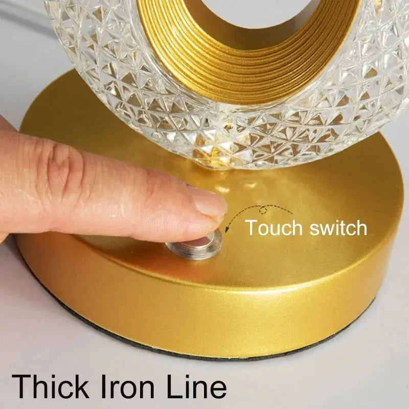 Touch Control 3D Crystal Track Night Light Girls Room Home Decor Aesthetics USB Bedside LED Ambient Table 3D Moon Lamp luxecrown.co.uk