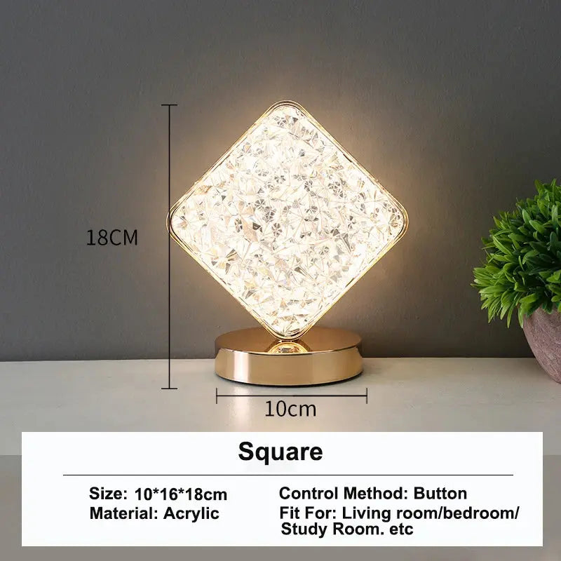 Touch Control 3D Crystal Track Night Light Girls Room Home Decor Aesthetics USB Bedside LED Ambient Table 3D Moon Lamp luxecrown.co.uk