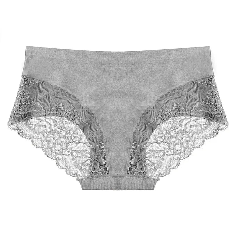 TrowBridge 3PCS/Set Women's Panties Exquisite Lace Underwear Sexy Lingerie Big Size Sweet Silk Satin Briefs Soft Cozy Underpants luxecrown.co.uk