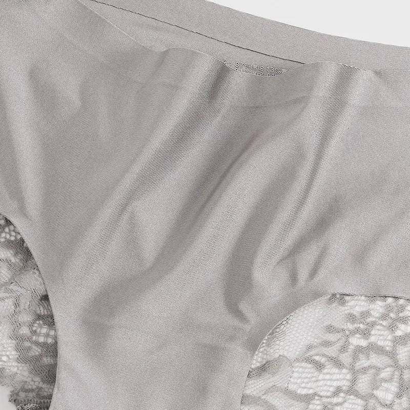 TrowBridge 3PCS/Set Women's Panties Exquisite Lace Underwear Sexy Lingerie Big Size Sweet Silk Satin Briefs Soft Cozy Underpants luxecrown.co.uk