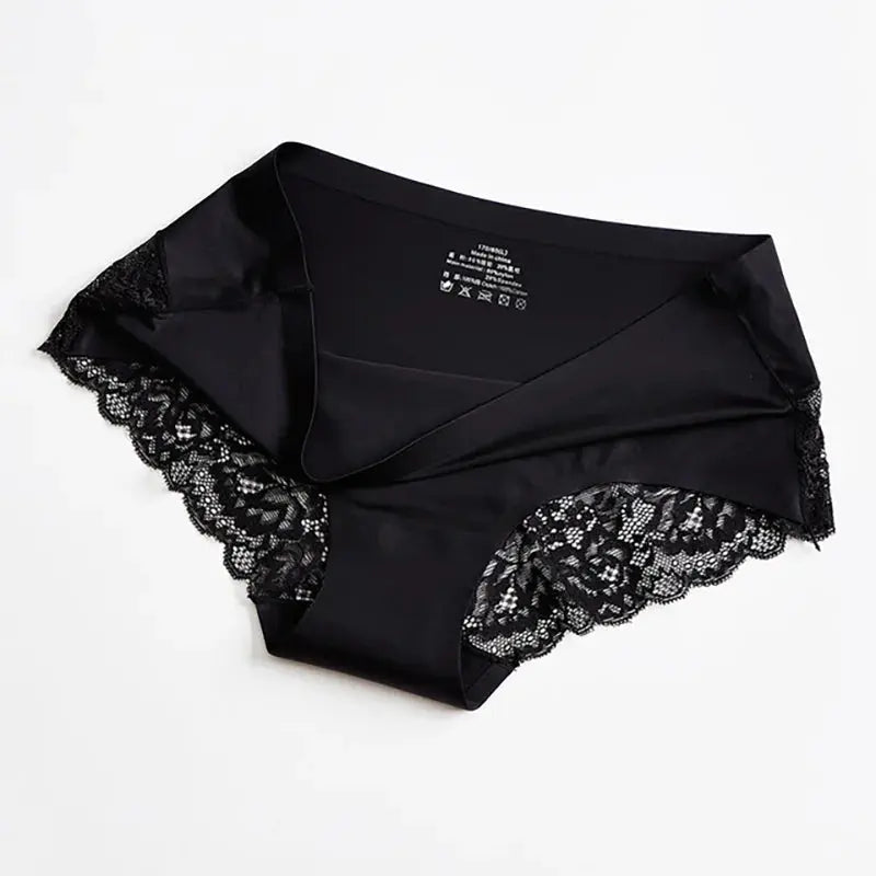 TrowBridge 3PCS/Set Women's Panties Exquisite Lace Underwear Sexy Lingerie Big Size Sweet Silk Satin Briefs Soft Cozy Underpants luxecrown.co.uk