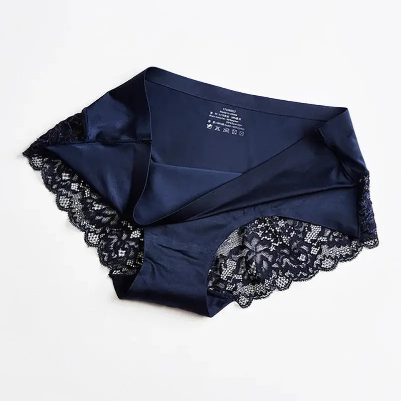 TrowBridge 3PCS/Set Women's Panties Exquisite Lace Underwear Sexy Lingerie Big Size Sweet Silk Satin Briefs Soft Cozy Underpants luxecrown.co.uk