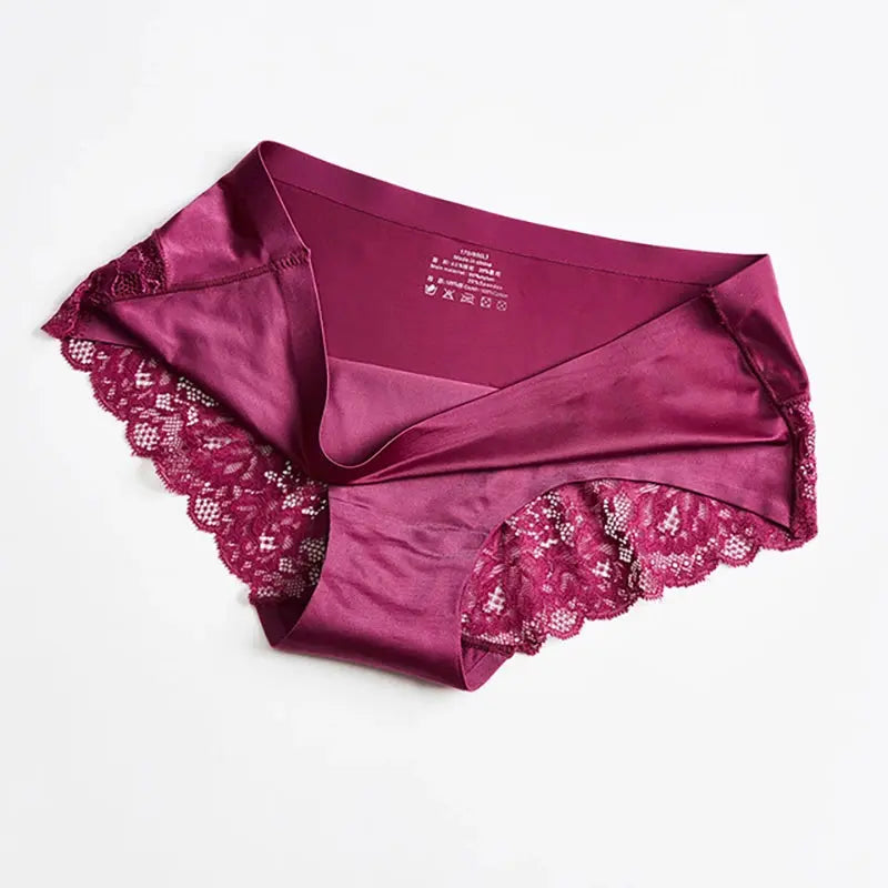 TrowBridge 3PCS/Set Women's Panties Exquisite Lace Underwear Sexy Lingerie Big Size Sweet Silk Satin Briefs Soft Cozy Underpants luxecrown.co.uk