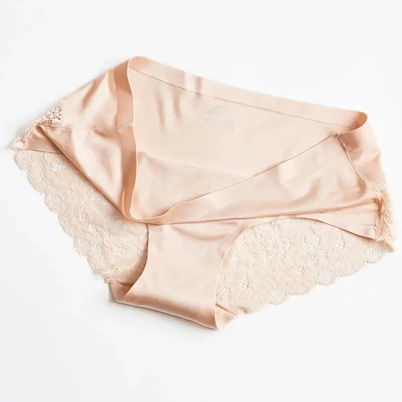 TrowBridge 3PCS/Set Women's Panties Exquisite Lace Underwear Sexy Lingerie Big Size Sweet Silk Satin Briefs Soft Cozy Underpants luxecrown.co.uk