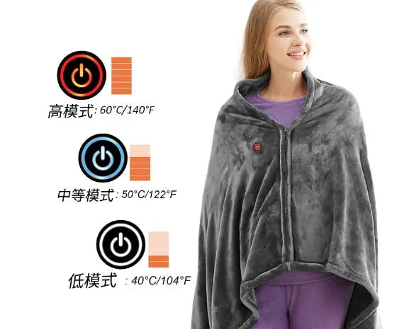 USB Heated Blanket – Portable Electric Heated Throw Shawl Luxecrown