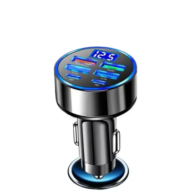 UYUXIO 6 in 1 USB C Car Phone Charger Adapter with Voltage Display Dual PD Super Fast for iPhone 15 Pro max OPPO Samsung Huawei Streetsharks