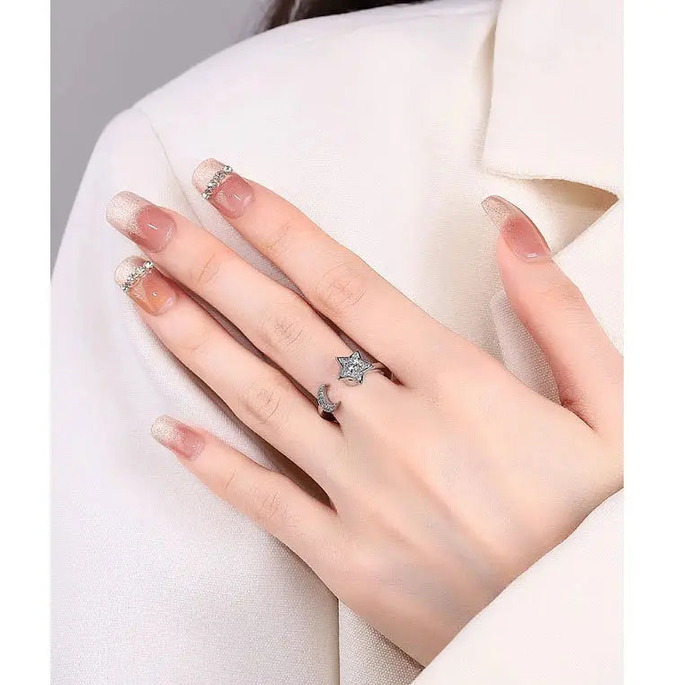 VENTFILLE 925 Sterling Silver Sunflower Diamond Zircon Rotatable Ring For Women Gift Relieve Stress Ring Jewelry Wholesale Streetsharks