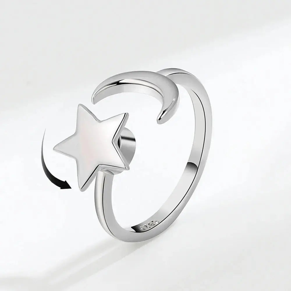 VENTFILLE 925 Sterling Silver Sunflower Diamond Zircon Rotatable Ring For Women Gift Relieve Stress Ring Jewelry Wholesale Streetsharks