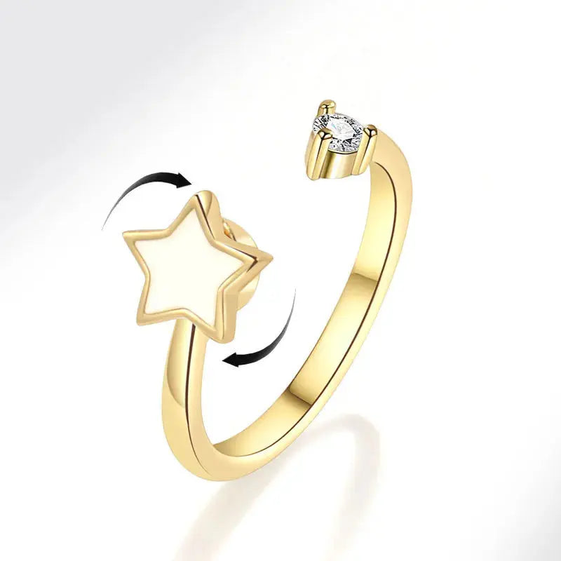 VENTFILLE 925 Sterling Silver Sunflower Diamond Zircon Rotatable Ring For Women Gift Relieve Stress Ring Jewelry Wholesale Streetsharks