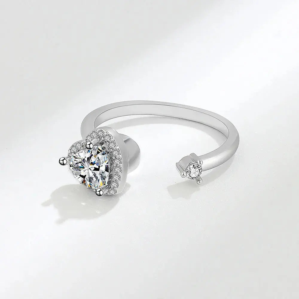 VENTFILLE 925 Sterling Silver Sunflower Diamond Zircon Rotatable Ring For Women Gift Relieve Stress Ring Jewelry Wholesale Streetsharks