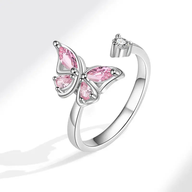 VENTFILLE 925 Sterling Silver Sunflower Diamond Zircon Rotatable Ring For Women Gift Relieve Stress Ring Jewelry Wholesale Streetsharks