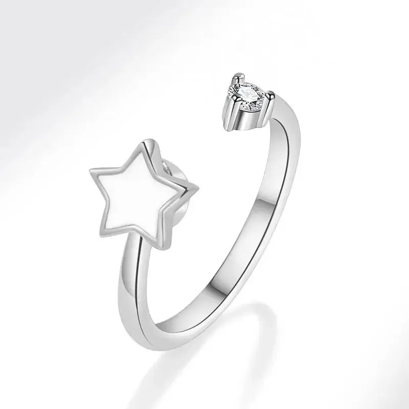 VENTFILLE 925 Sterling Silver Sunflower Diamond Zircon Rotatable Ring For Women Gift Relieve Stress Ring Jewelry Wholesale Streetsharks