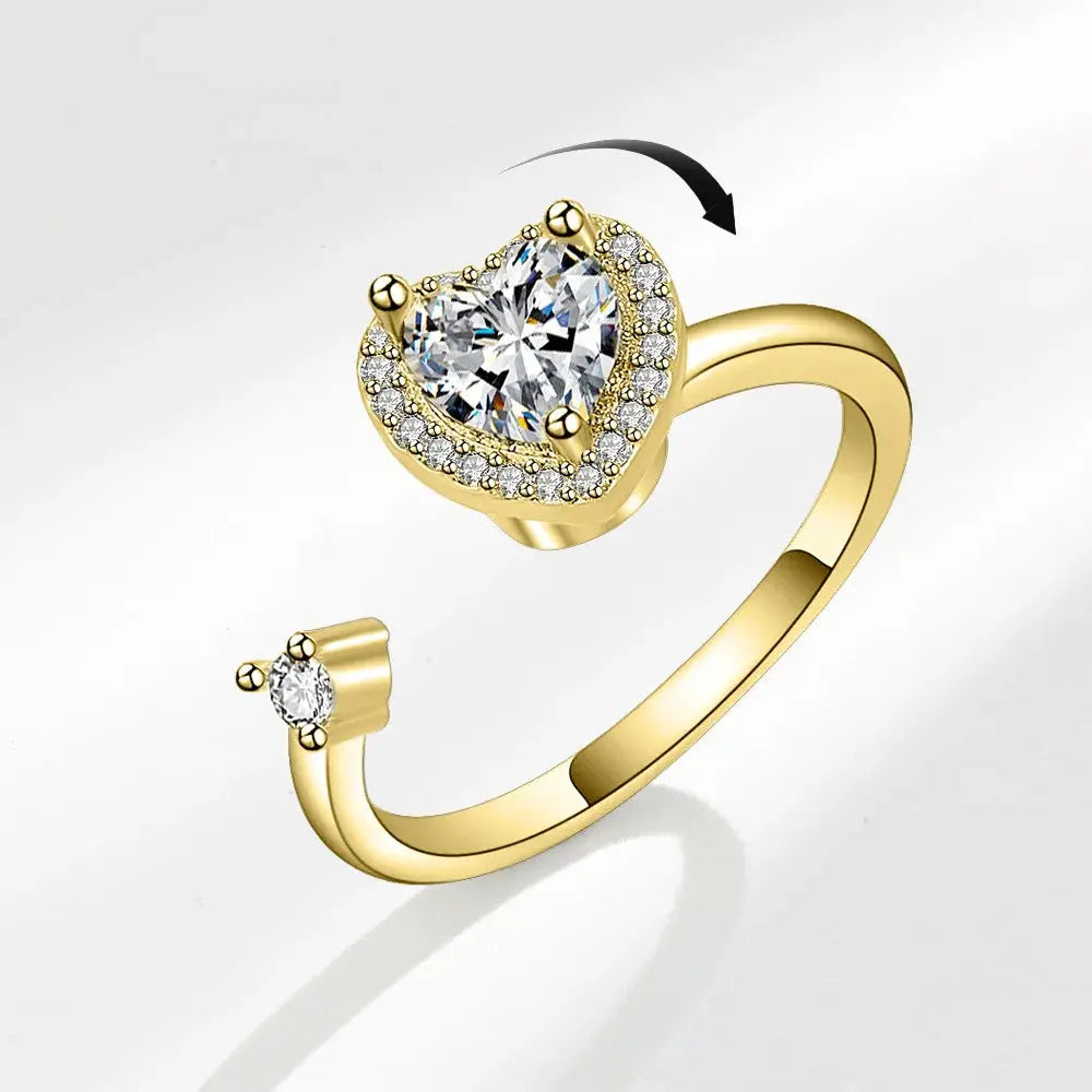 VENTFILLE 925 Sterling Silver Sunflower Diamond Zircon Rotatable Ring For Women Gift Relieve Stress Ring Jewelry Wholesale Streetsharks