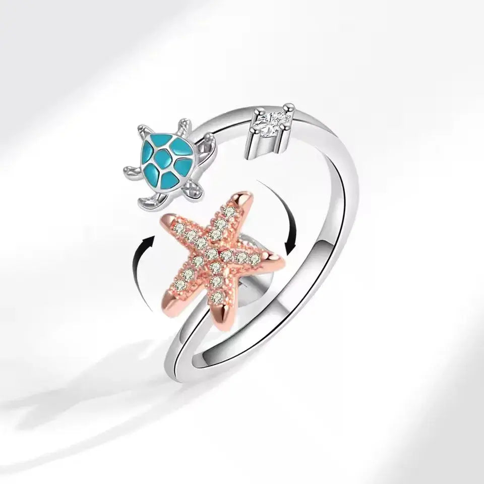 VENTFILLE 925 Sterling Silver Sunflower Diamond Zircon Rotatable Ring For Women Gift Relieve Stress Ring Jewelry Wholesale Streetsharks