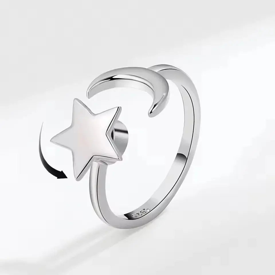 VENTFILLE 925 Sterling Silver Sunflower Diamond Zircon Rotatable Ring For Women Gift Relieve Stress Ring Jewelry Wholesale Streetsharks