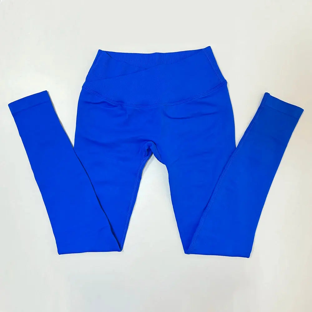 Vision Leggings Women Cross Waist Seamless Yoga Pants Hip Lifting Sport Leggings Fitness Scrunch Butt Gym Pants Workout Leggings luxecrown.co.uk