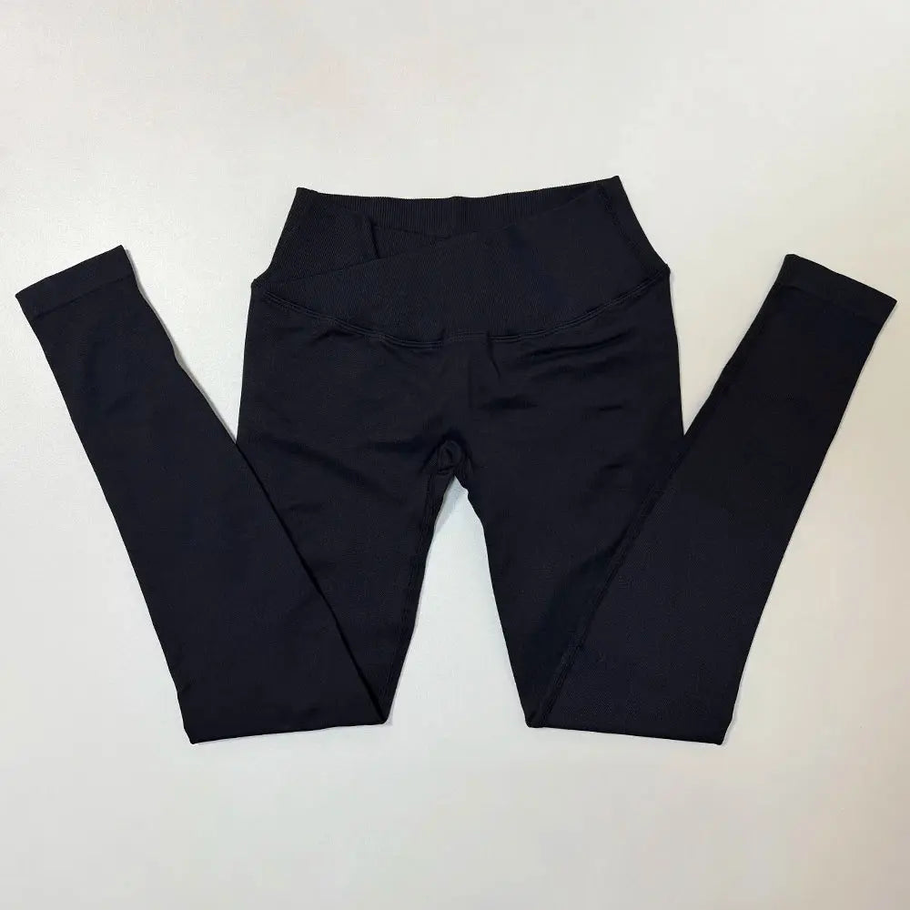 Vision Leggings Women Cross Waist Seamless Yoga Pants Hip Lifting Sport Leggings Fitness Scrunch Butt Gym Pants Workout Leggings luxecrown.co.uk
