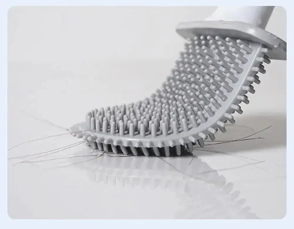 Wall Mounted Toilet Brush Replacement Long Handled Silicone Toilet Brushes Quick Drying Soft Bristles Toilet Bidet Bathroom Set luxecrown.co.uk