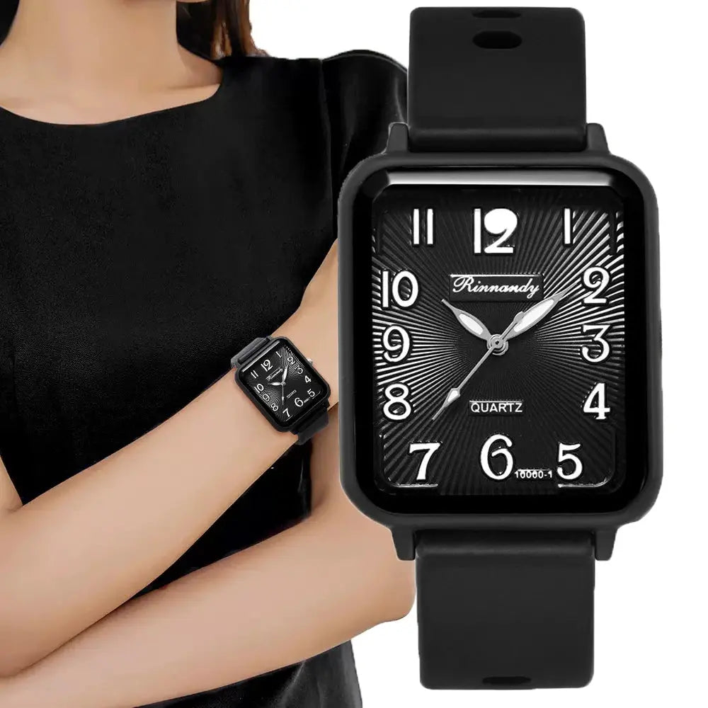 Watches for Women Rectangle Digital Watch Simple Women Quartz Wrist Watch Silicone Strap Lady Clock Relogio Feminino Reloj Mujer Streetsharks