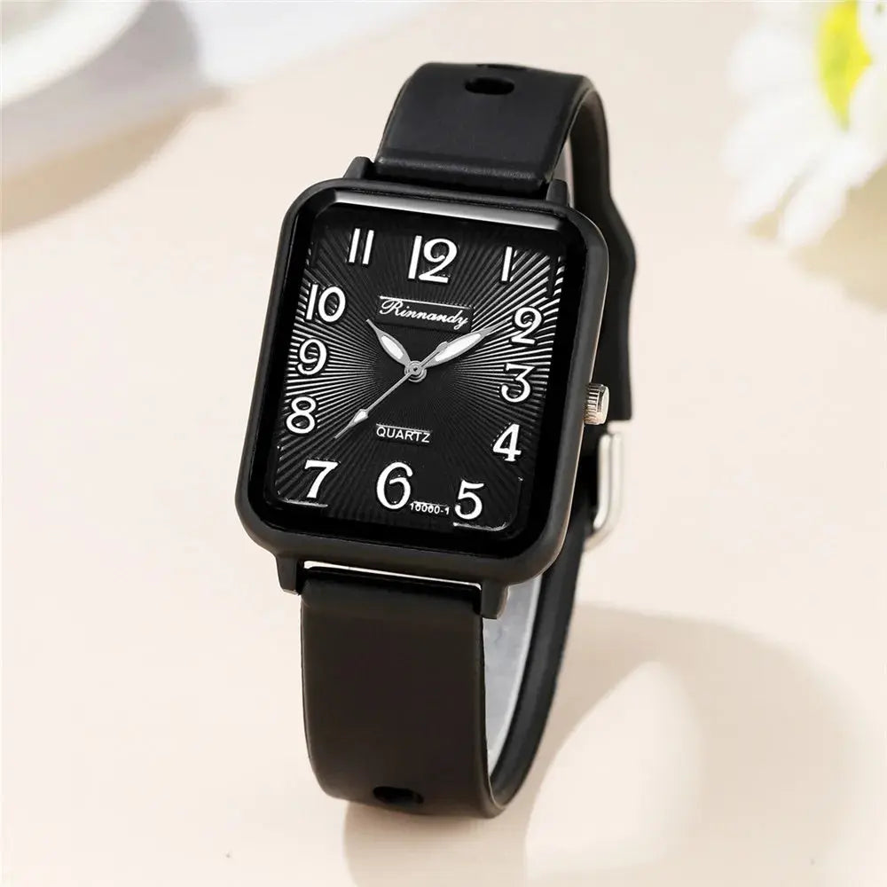 Watches for Women Rectangle Digital Watch Simple Women Quartz Wrist Watch Silicone Strap Lady Clock Relogio Feminino Reloj Mujer Streetsharks