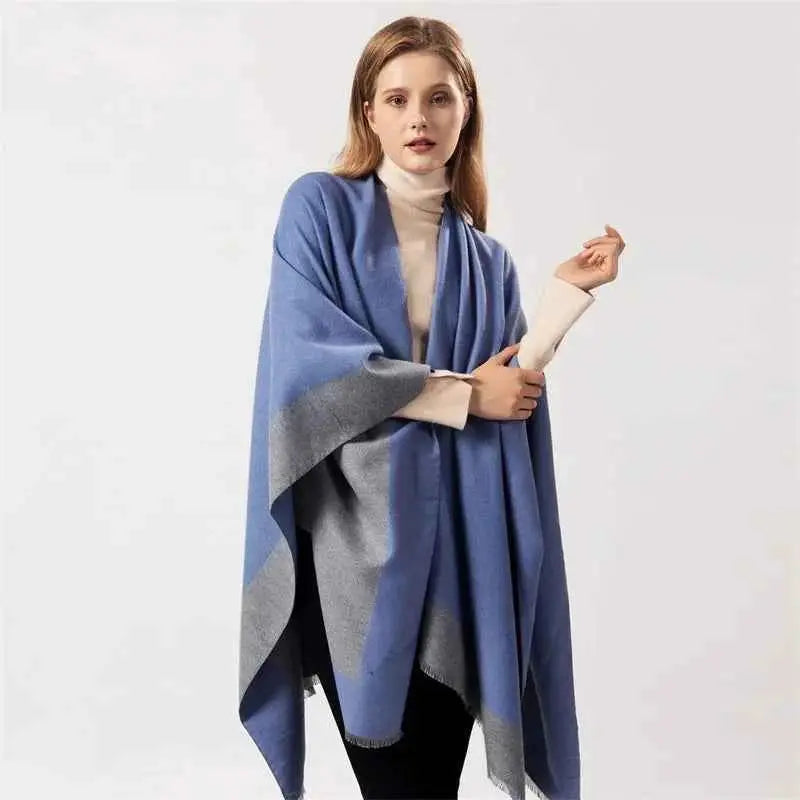 Winter Fashion Poncho Women Capes Scarf Imitation Cashmere Ladies Scarves Warm Shawls Wraps Woman Ponchos Bufanda Mujer Foulard