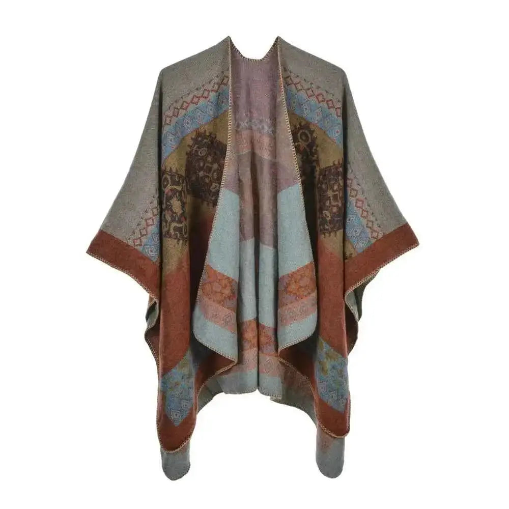 Winter Fashion Poncho Women Capes Scarf Imitation Cashmere Ladies Scarves Warm Shawls Wraps Woman Ponchos Bufanda Mujer Foulard