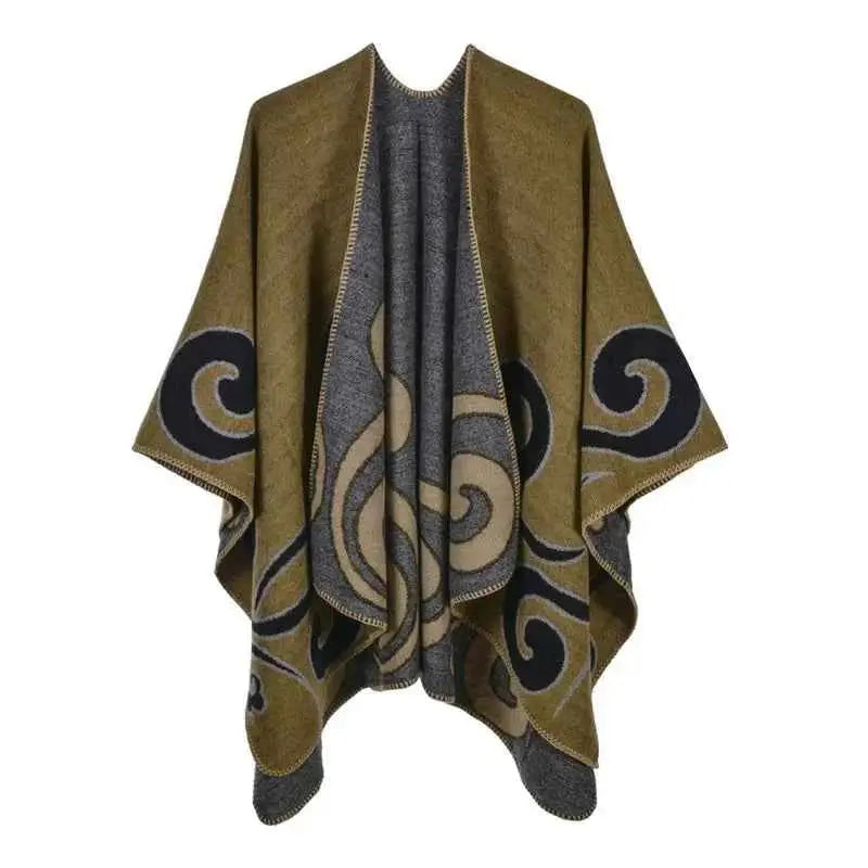 Winter Fashion Poncho Women Capes Scarf Imitation Cashmere Ladies Scarves Warm Shawls Wraps Woman Ponchos Bufanda Mujer Foulard
