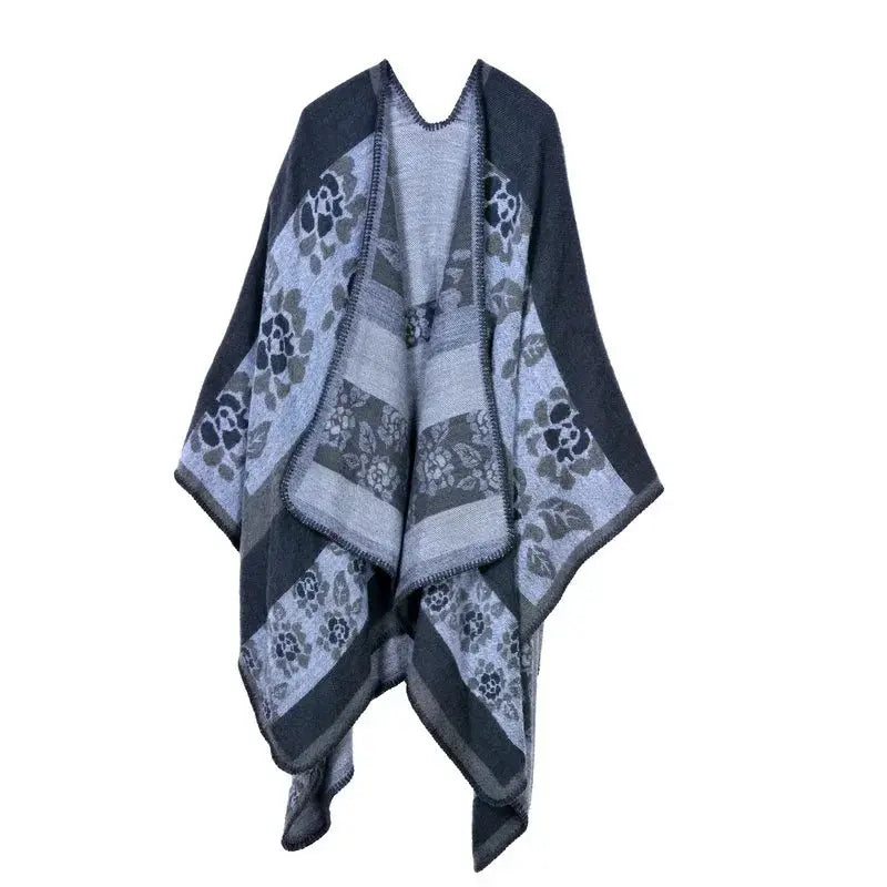 Winter Fashion Poncho Women Capes Scarf Imitation Cashmere Ladies Scarves Warm Shawls Wraps Woman Ponchos Bufanda Mujer Foulard luxecrown.co.uk