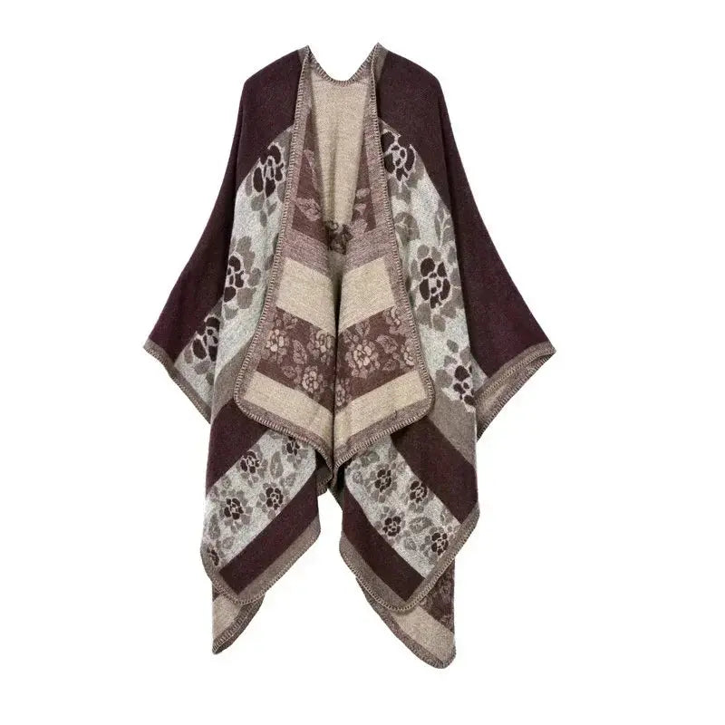 Winter Fashion Poncho Women Capes Scarf Imitation Cashmere Ladies Scarves Warm Shawls Wraps Woman Ponchos Bufanda Mujer Foulard luxecrown.co.uk