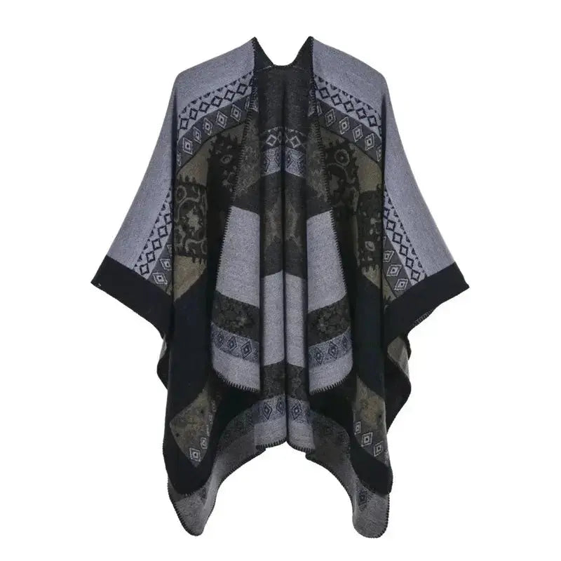 Winter Fashion Poncho Women Capes Scarf Imitation Cashmere Ladies Scarves Warm Shawls Wraps Woman Ponchos Bufanda Mujer Foulard luxecrown.co.uk