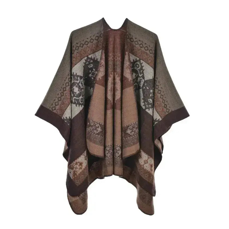 Winter Fashion Poncho Women Capes Scarf Imitation Cashmere Ladies Scarves Warm Shawls Wraps Woman Ponchos Bufanda Mujer Foulard luxecrown.co.uk