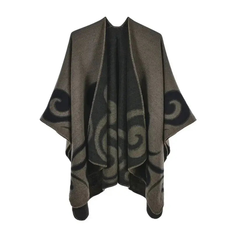 Winter Fashion Poncho Women Capes Scarf Imitation Cashmere Ladies Scarves Warm Shawls Wraps Woman Ponchos Bufanda Mujer Foulard luxecrown.co.uk