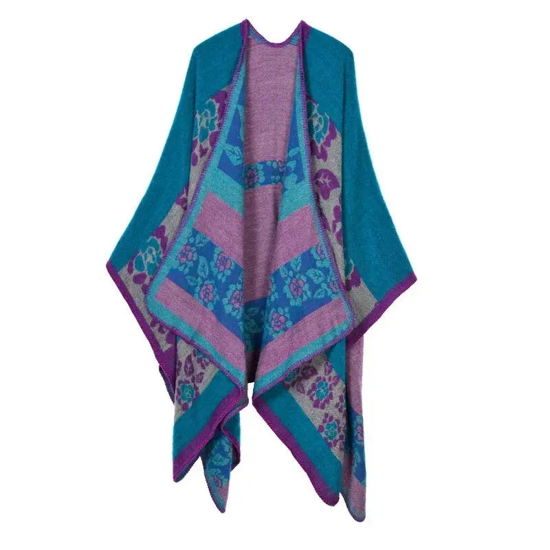 Winter Fashion Poncho Women Capes Scarf Imitation Cashmere Ladies Scarves Warm Shawls Wraps Woman Ponchos Bufanda Mujer Foulard luxecrown.co.uk