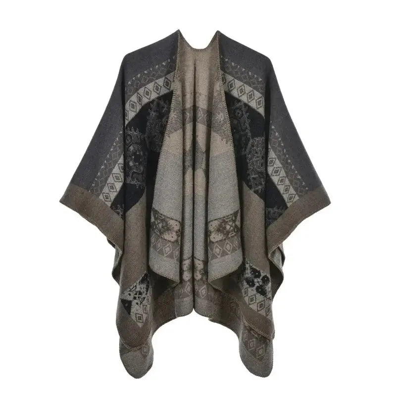 Winter Fashion Poncho Women Capes Scarf Imitation Cashmere Ladies Scarves Warm Shawls Wraps Woman Ponchos Bufanda Mujer Foulard luxecrown.co.uk