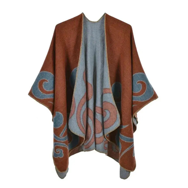 Winter Fashion Poncho Women Capes Scarf Imitation Cashmere Ladies Scarves Warm Shawls Wraps Woman Ponchos Bufanda Mujer Foulard luxecrown.co.uk