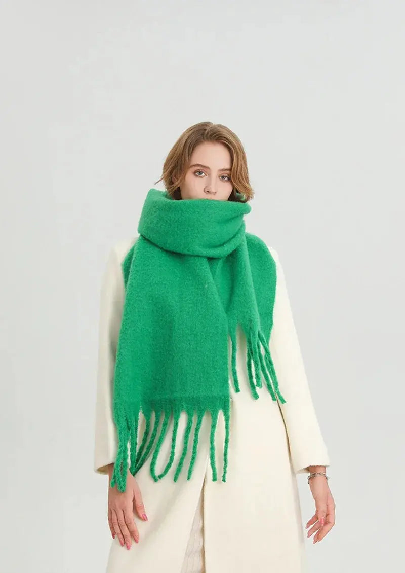 Winter Scarf for Women Cashmere Warm Solid Pashmina Blanket Wraps Female Thick Soft Bufanda Big Tassel Shawl Long Poncho Echarpe luxecrown.co.uk