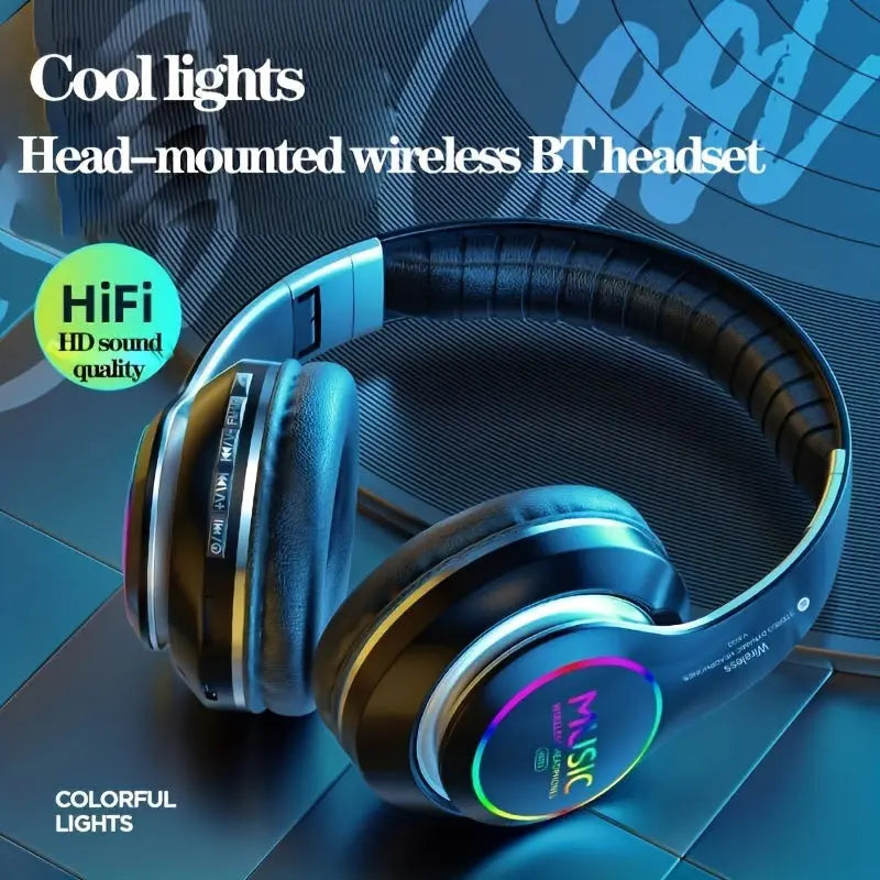 Wireless Headphones, Wireless Earbuds With Deep Bass, Lightweight Foldable Headphones Built-in Mic, Compatible With 3.5mm Audio Cable, Stereo Sound For Travel Work Laptop PC Cellphone, Gaming Headset, Christmas Gift DT Streetsharks