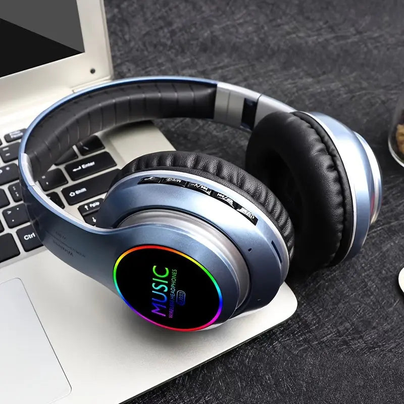 Wireless Headphones, Wireless Earbuds With Deep Bass, Lightweight Foldable Headphones Built-in Mic, Compatible With 3.5mm Audio Cable, Stereo Sound For Travel Work Laptop PC Cellphone, Gaming Headset, Christmas Gift DT Streetsharks